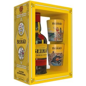 Coffret Licor Beirão avec 2 tasses illustrées